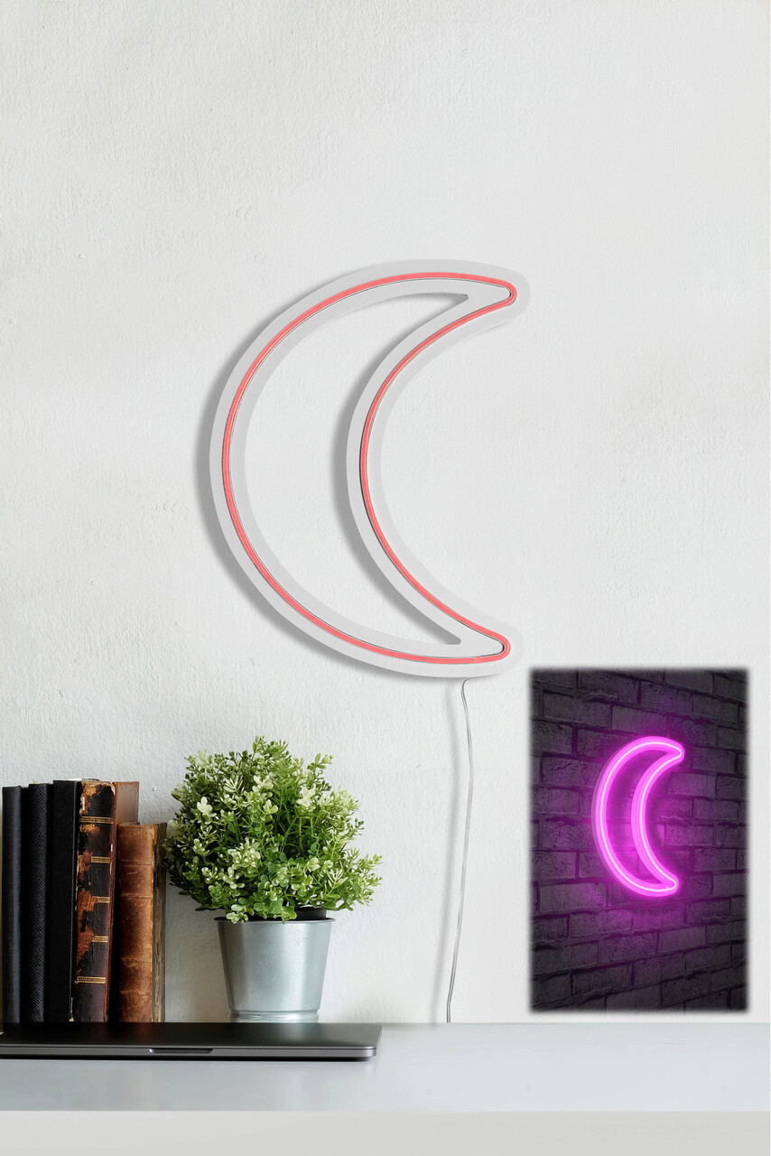 Decoratiune luminoasa LED, Crescent, Benzi flexibile de neon, DC 12 V, Roz - 1 | YEO