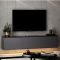 Comoda TV, Inarch, Neon Illuminated, 160 x 35 x 32 cm, pal melaminat, antracit