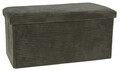 Bancheta cu spatiu pentru depozitare Ottoman, Excellent Houseware, 76x40x38 cm, max 160 kg, velur, verde inchis