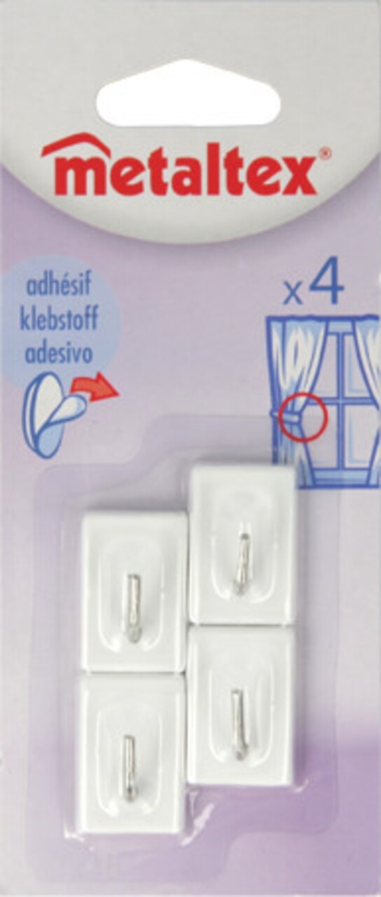 Set 4 agatatori pentru draperii, Metaltex, autoadezive