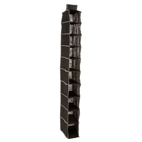 Organizator suspendabil pentru incaltaminte, 10 perechi, 30x15x137 cm, panza, negru