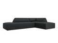 Coltar dreapta 4 locuri, Ruby, Micadoni Home, BL, fara cotiera, 273x180x69 cm, velur, negru