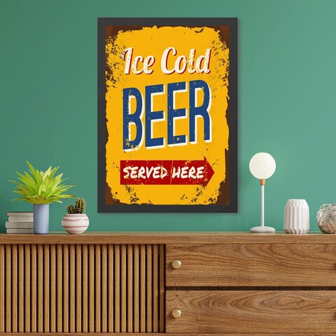 Tablou decorativ, Ice Cold Beer (40 x 55), MDF , Polistiren, Multicolor