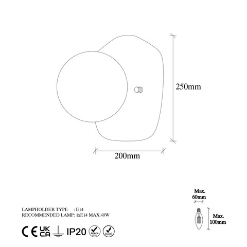 Aplica de perete, Fulgor, 942FLG1375, Metal, Auriu