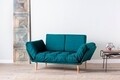 Canapea extensibila Nina Daybed, Futon, 3 locuri, 200x70 cm, metal, verde petrol