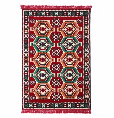 Covor Etnic Urartu, Heinner, 120 x 180 cm, bumbac si poliester, multicolor