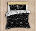 Lenjerie de pat dubla king size, EnLora Home, 162ELR61280, 3 piese, amestec bumbac, negru/alb