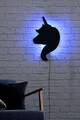 Decoratiune luminoasa LED, Unicorn, MDF, 60 LED-uri, Albastru