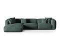 Coltar modular stanga 3 locuri, Martina-120, Micadoni Home, 332x176x75 cm, catifea, petrol