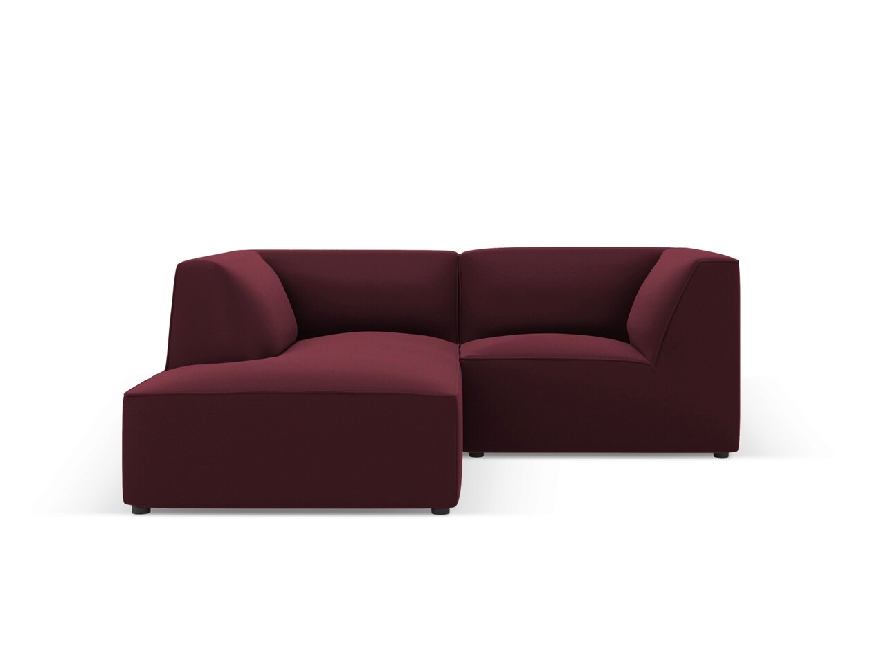 Coltar modular stanga 3 locuri, Ruby, Micadoni Home, BL, 186x180x69 cm, piele ecologica, bordo