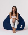 Fotoliu puf, Bean Bag, Ferndale Premium XXL, 115 x 130 cm, poliester impermeabil, albastru inchis