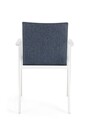 Scaun de gradina Odeon, Bizzotto, 55.5 x 60 x 83 cm, aluminiu/textilena/ofelin, alb/denim