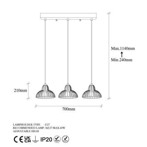 Lustra, Fulgor, 942FLG1437, Metal, Auriu