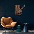 Decoratiune de perete, Deer1, 50% lemn/50% metal, Dimensiune: 56 x 58 cm, Nuc / Cupru