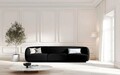 Canapea 3 locuri, Miley, Micadoni Home, BL, 259x85x74 cm, catifea, negru