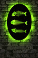 Decoratiune luminoasa LED, Fishbones, MDF, 60 LED-uri, Verde