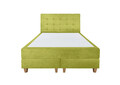 Pat matrimonial, Stockholm, Dots E, 180x200 cm, saltea tip Pocket, topper memory, Verde