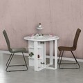 Masa pentru dining Middle, Comforty, 90x77 cm, blat pliabil, alb