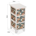 Organizator pentru baie cu 3 cosuri Exotic Leaves, Versa, 23x29x58 cm, lemn de paulownia