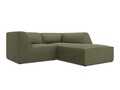 Coltar dreapta 3 locuri, Ruby, Micadoni Home, BL, 186x180x69 cm, velur, verde