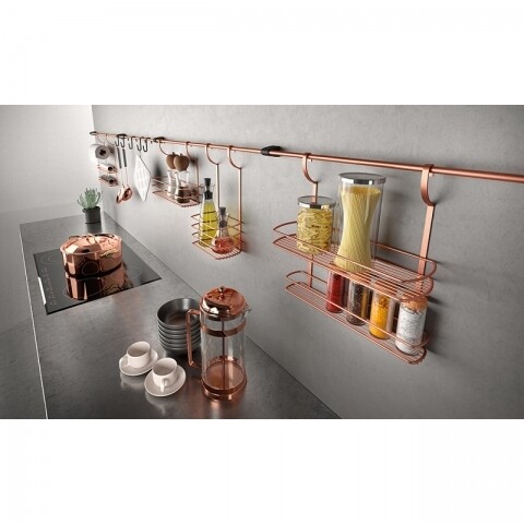 Suport sticle City Copper, Metaltex, 20x12x38 cm, plastic/metal/ invelis din polytherm, cupru