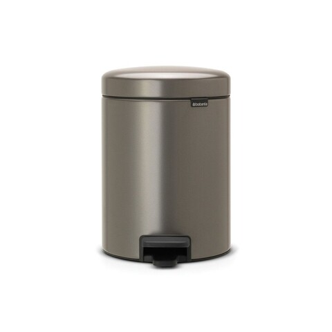 Cos de gunoi cu pedala, Brabantia, Icon, Platinum, 5 L, inox, gri