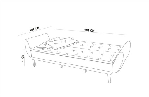 Canapea extensibila cu 3 locuri, Unique Design, 867UNQ1596, Lemn de carpen, Gri inchis