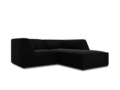 Coltar dreapta 3 locuri, Ruby, Micadoni Home, BL, 186x180x69 cm, catifea, negru