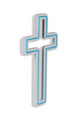 Decoratiune luminoasa LED, Cross Sign, Benzi flexibile de neon, DC 12 V, Albastru