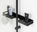 Suport pentru accesorii dus, Wenko, Turbo-Loc Altarella L, 45 x 10.5 x 4 cm, inox, negru