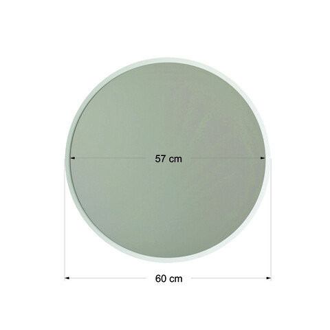Oglinda decorativa, Neostill, Dekoratif Yuvarlak Ayna Beyaz A706, 60x60x2.2 cm, Alb