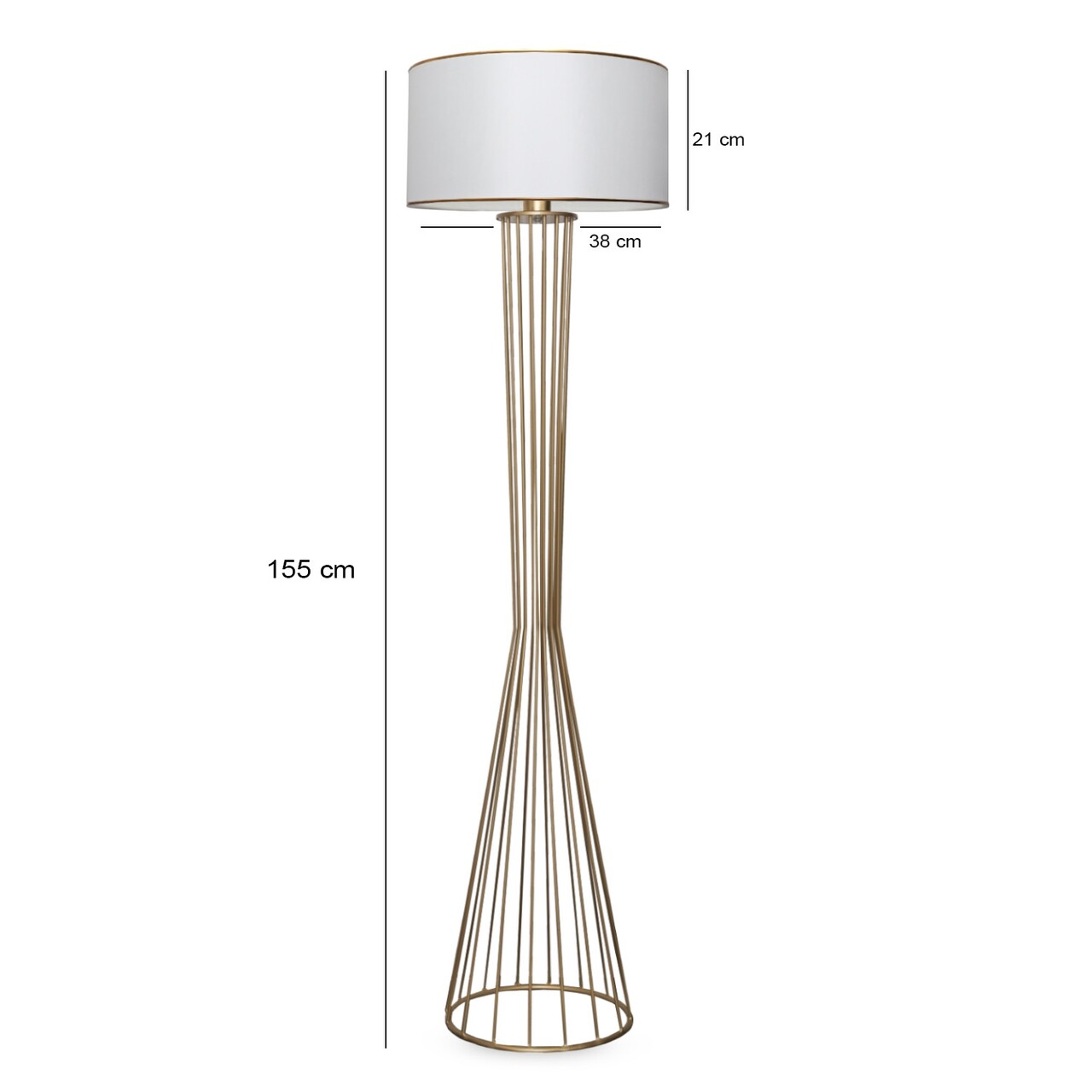 Lampadar, AYD-3077, Insignio, 38 x 155 cm, 1 x E27, 60W, alb/auriu - 2 | YEO