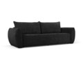 Canapea extensibila 3 locuri, Kaelle, Micadoni Home, BL, 244x97x91 cm, poliester chenille, negru