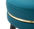 Scaun de bar Paris Teal, Mauro Ferretti, Ø 35x74 cm, lemn de pin/catifea, turcoaz