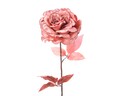 Floare decorativa Rose, Decoris, 10x22x60 cm, catifea, roz