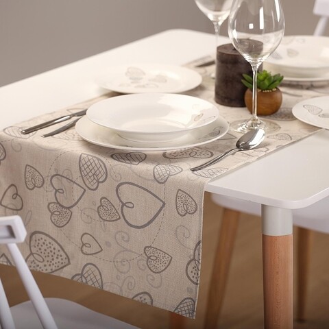 Traversa de masa Cozy Hearts, Versa, 44.5 x 154 cm, poliester