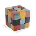 Taburet Cube Greton, 35x35x35 cm, bumbac