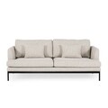 Canapea fixa Pearl, Ndesign, 3 locuri, 204x88x82 cm, lemn, crem