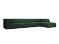 Coltar dreapta 5 locuri, Ruby, Micadoni Home, BL, 366x180x69 cm, poliester, verde