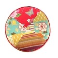 Taburet, Versa, Redondo Patchwork, 35 cm Ø, lemn/poliester, multicolor