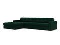 Coltar stanga 4 locuri, Justin, Micadoni Home, BL, 236x160x72 cm, catifea, verde bottle