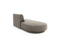 Modul canapea stanga 2 locuri, Miley, Micadoni Home, BL, 158x85x74 cm, poliester chenille, gri