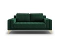 Canapea, Orrino, Mazzini Sofas, 2 locuri, gold legs, 170x94x82 cm, catifea, verde bottle