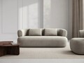 Canapea 3 locuri, Jenny-67, Micadoni Home, 178x90x73 cm, tesatura boucle, gri deschis