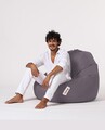 Fotoliu puf, Bean Bag, Ferndale Premium XXL, 115 x 130 cm, poliester impermeabil, gri fumuriu