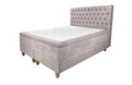 Pat matrimonial, Stockholm, Chester E, 180x200 cm, saltea tip Pocket, topper memory, Taupe