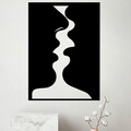 Decoratiune de perete, Kissing Moment, Metal, Dimensiune: 50 x 0,15 x 70 cm, Negru