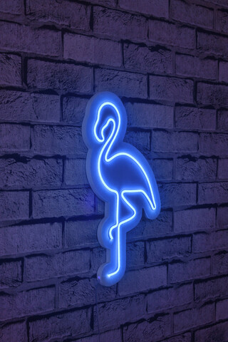 Decoratiune luminoasa LED, Flamingo, Benzi flexibile de neon, DC 12 V, Albastru