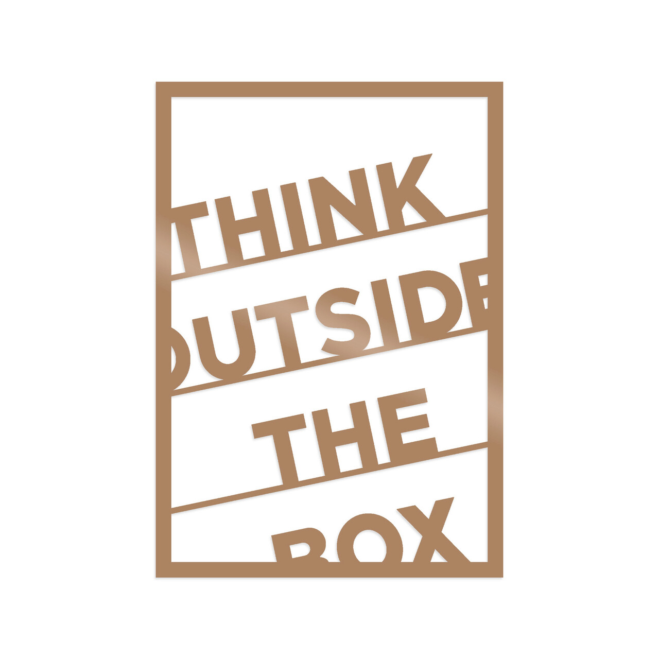 Decoratiune de perete, Think Outside The Box, Metal, 50 x 70 cm, Cupru - 1 | YEO