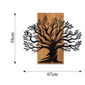 Decoratiune de perete, Monumental Tree , 50% lemn/50% metal, Dimensiune: 67 x 58 cm, Nuc / Negru